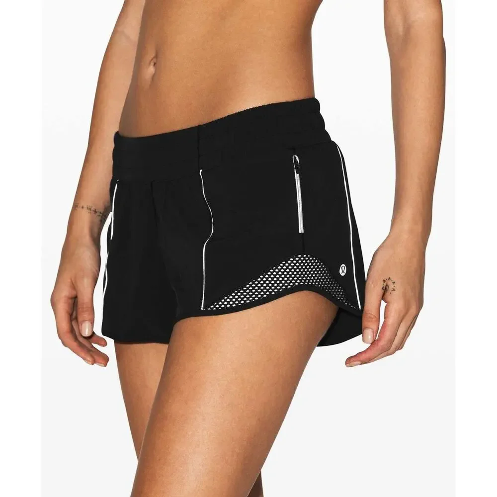 Lululemon Hotty Hot Short Reflective *2.5" Liner Stretch Black Women's Size 8 - Picture 1 of 15